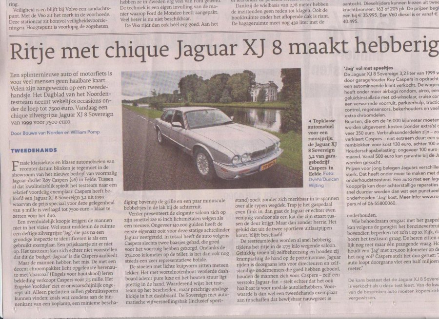 afbeelding bij artikel Ritje met chique Jaguar XJ 8 maakt hebberig
