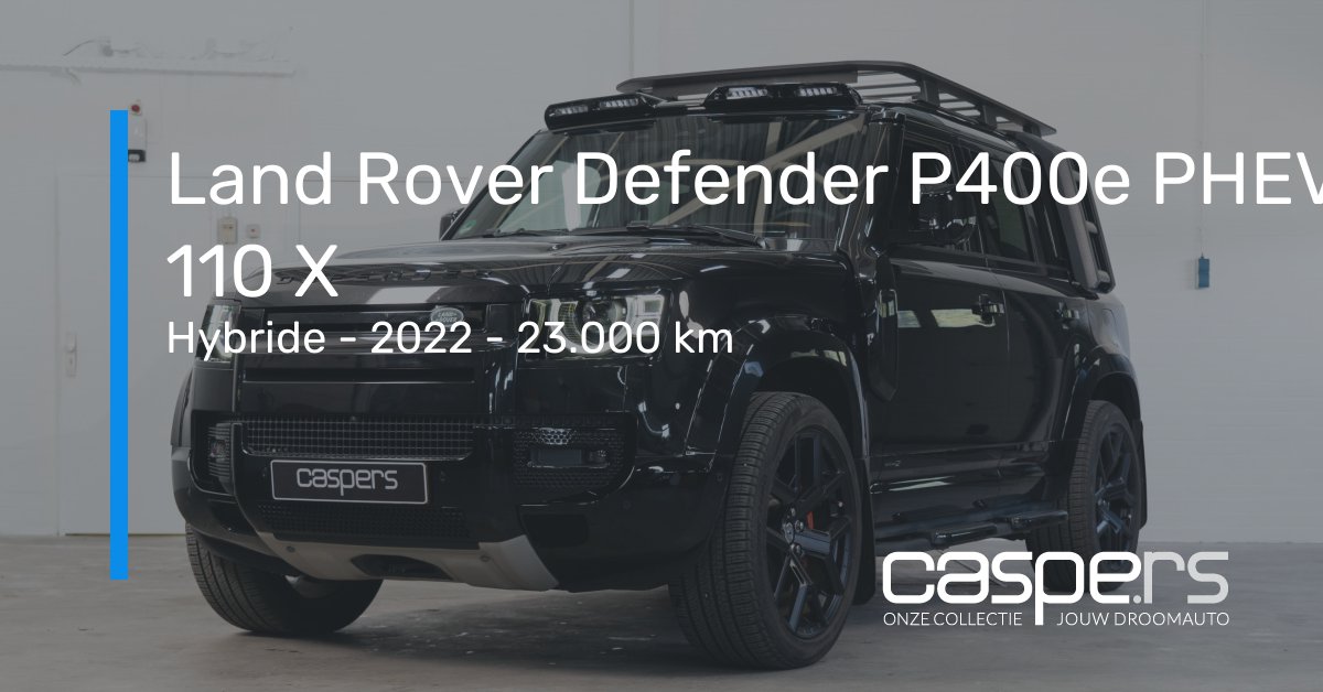 Occasion Land Rover Defender P E Phev X Hybride Zwart Metallic De Caspers Collectie